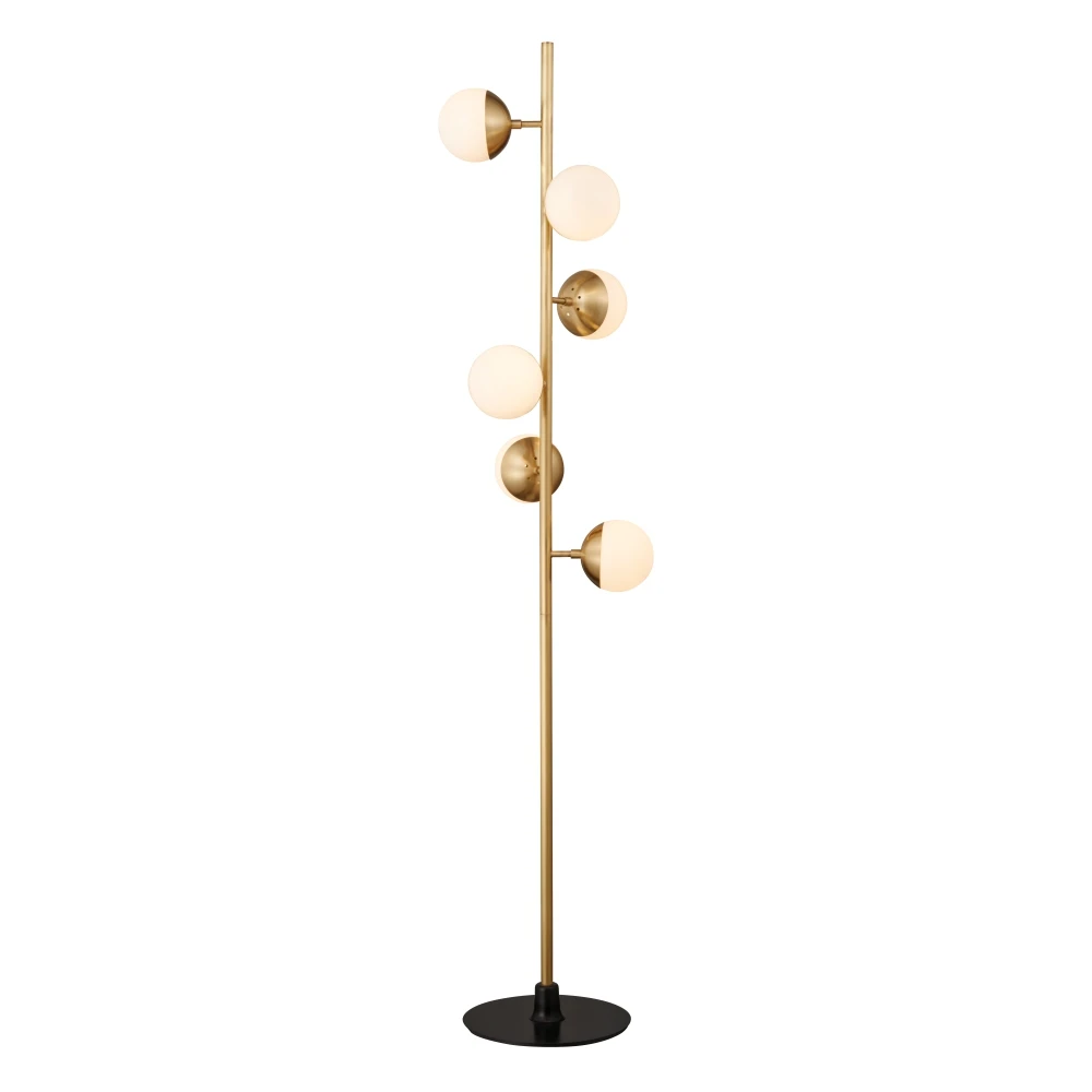 Indoor hotel home decoration modern lighting copper brass decor  fancy standing led floor lamp