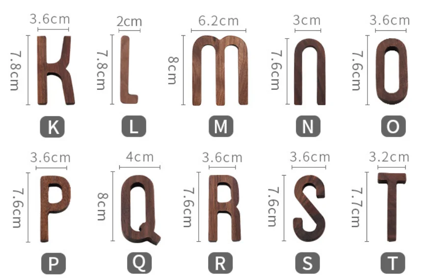 ins Nordic style solid walnut monogram wall decoration DIY letter home decoration wooden shooting props