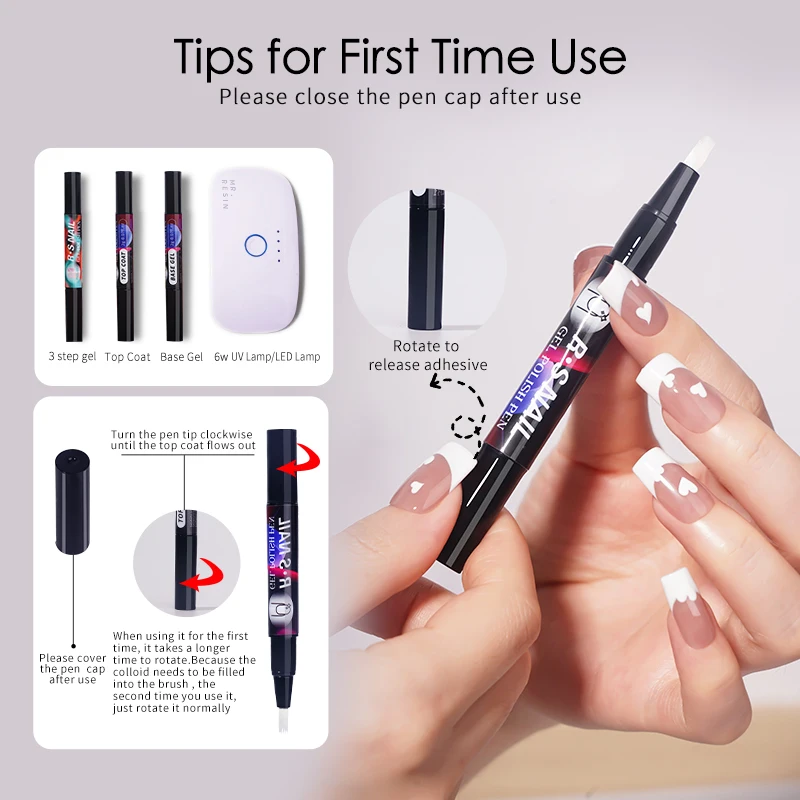 R S Nail Factory Wholesales Gel Polish Pen Top Coat Nail Art Painting No Need Base Gel Top Coat 3 In 1 Soak Off One Step Gel