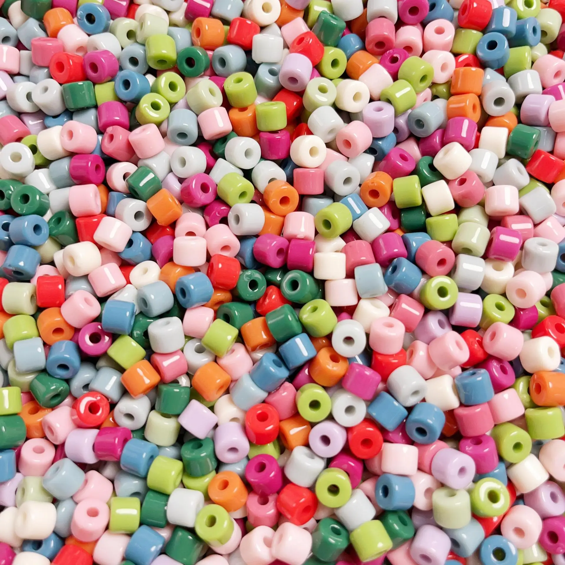 Colorful Acrylic 5*6mm Cylinder Spacer Beads for DIY jewelry Plastic Bucket Cylinder Loose Beads Necklace Bracelet accessories