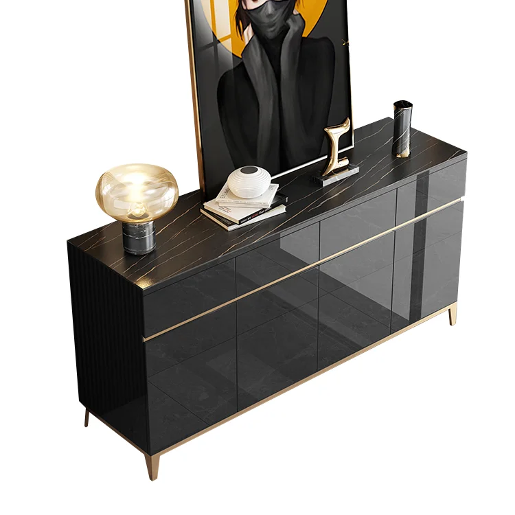 Simple huge storage elegant furniture extra long sideboard luxury marble