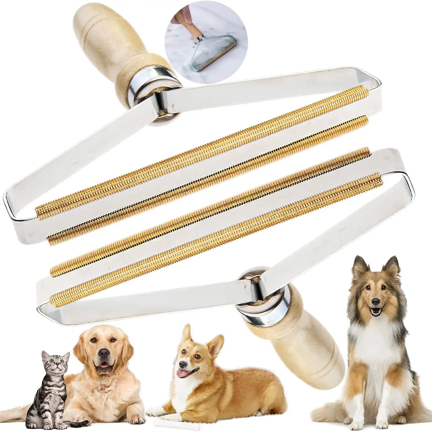 Manual Reusable Portable Pet Dog Hair Lint Fabric Remover Carpet Rake Cleaner Pro Shaver Tool for Furniture