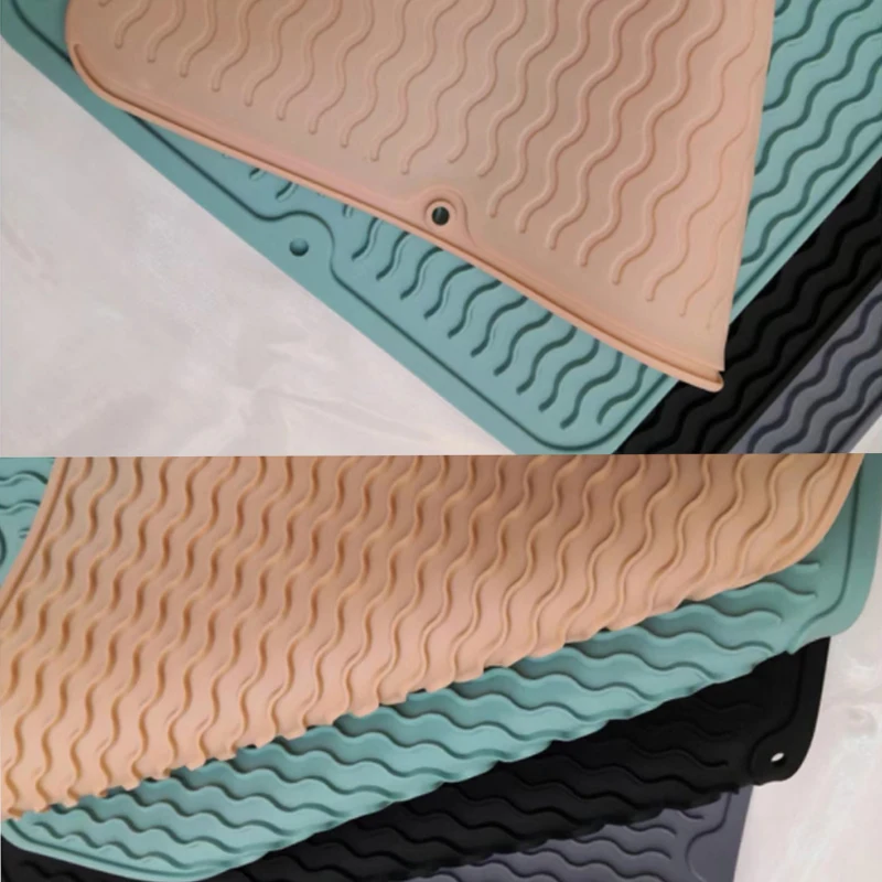 New Arrival Silicone Drying Dish Drying Heat Resistant Non-Slip Sink Mat For Kitchen Counter