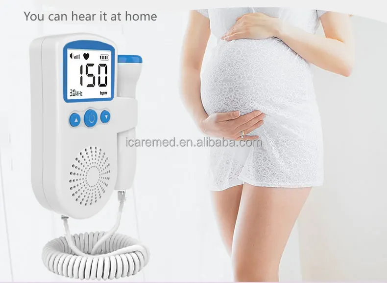 High quality Pregnancy Customized Portable Doppler Fetal Heart Rate Monitor bog screen For Home Use Baby Heartbeat Monitor