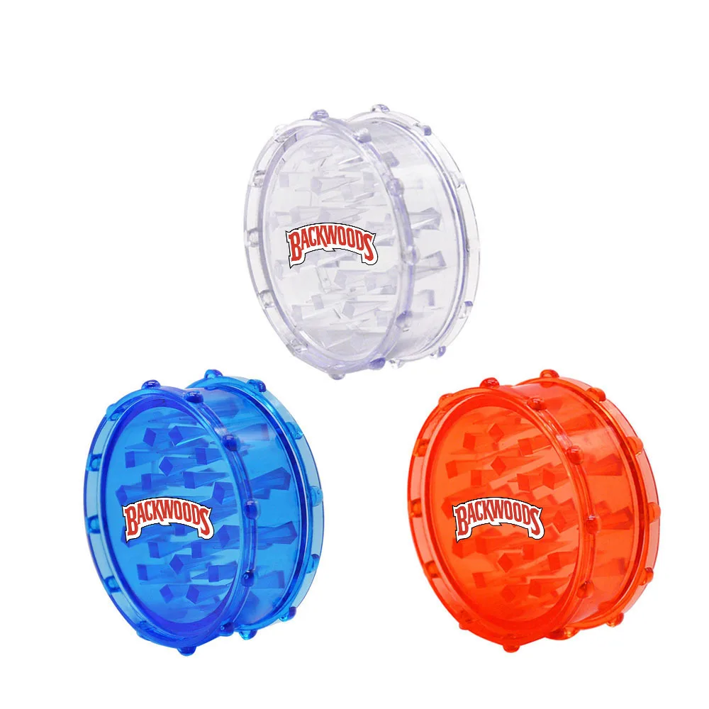 New product   smoking grinder wholesale 75mm transparent portable 2-layers acrylic smoke grinder