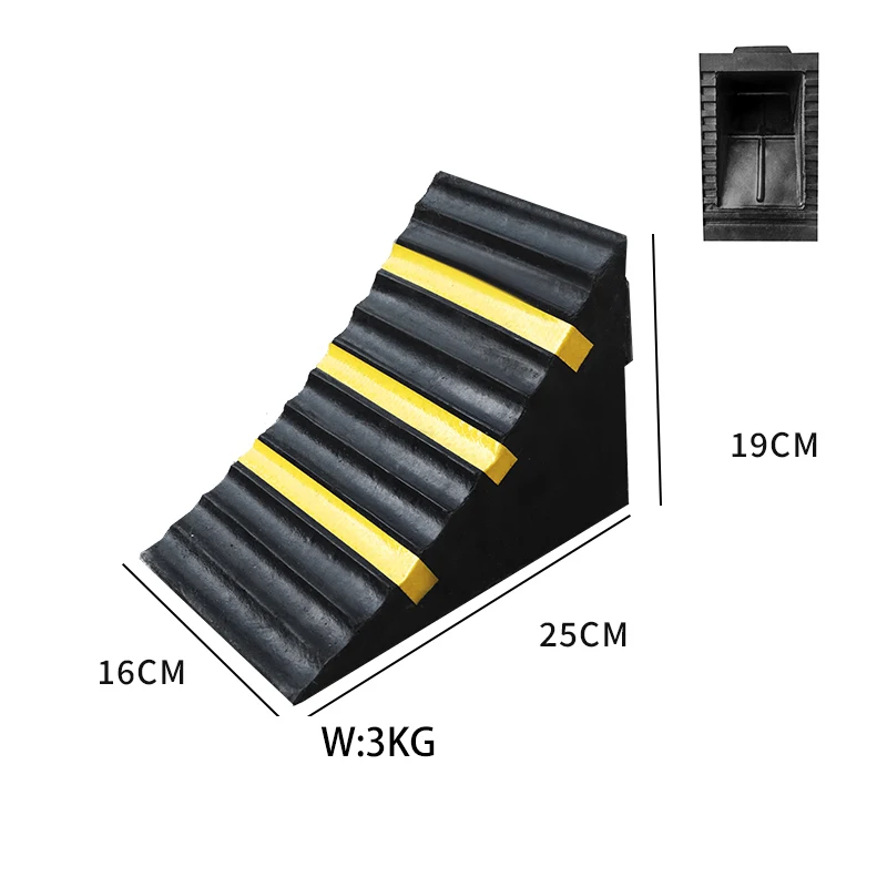 Rubber Lightweight Strong Truck Wheel Chock Car Stopper For Parking