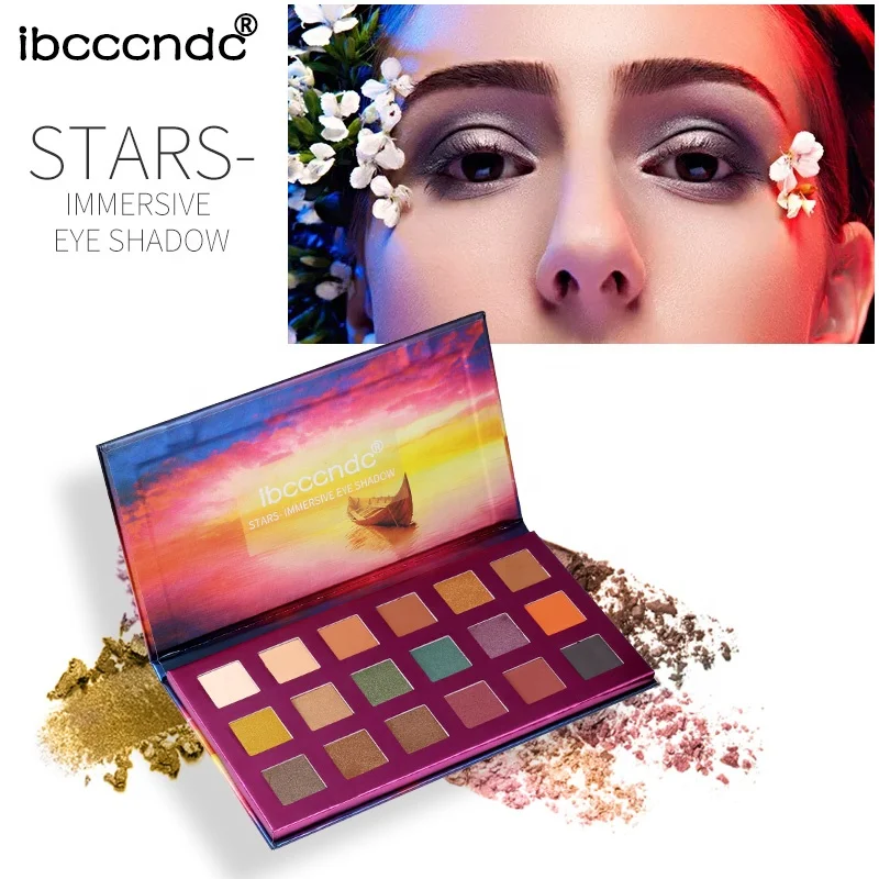 Makeup eye shadow 18-color eyeshadow palette ,private label with low MOQ, low price