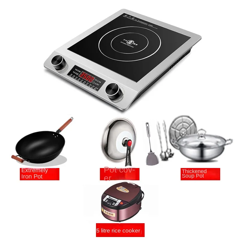 Промышленная Индукционная Горячая Распродажа Новая электромагнитная печь 3500 Вт коммерческий мощный горячий горшок Бытовая индукционная плита