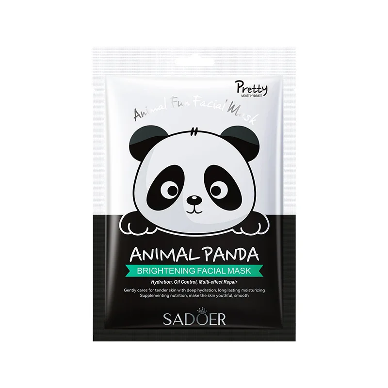 Wholesale All English Animal face pack  SADOER Panda Dog Tiger Pattern face pack Moisturizing Skin