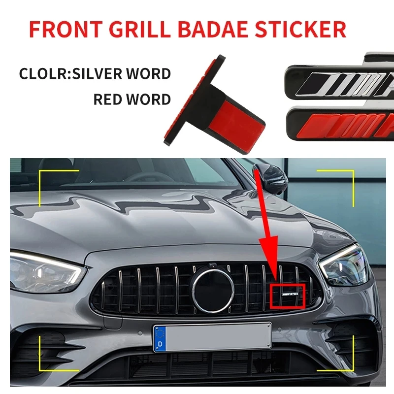 ABS Car Front Grill Grille Badge Emblem Sticker For Mercedes Benz AMG Logo W212 W213 W202 W211 W176 W210 W205 GLA GLC CLS GLK