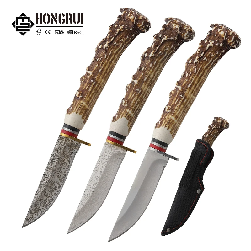 Нож Hongrui новый стиль Tang из нержавеющей стали с фиксированным лезвием карманный нож ABS Ox Bone Wood EDC Охота оптом OEM