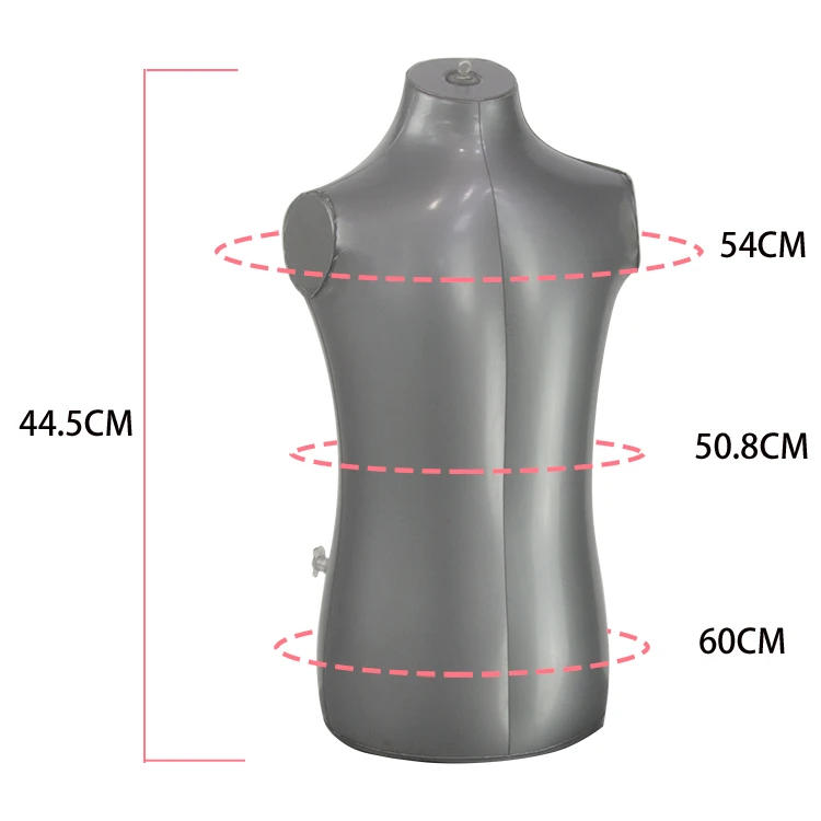 Hanging Torso Mannequin Upper Body Plastic PVC Grey Dummy Clothing Shops Inflatable Mannequins