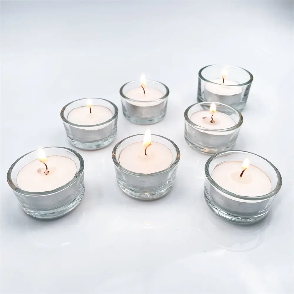 Wholesale Crystal Containers Decorative Round Small Mini Glass Candle Holder for Tealight Candles