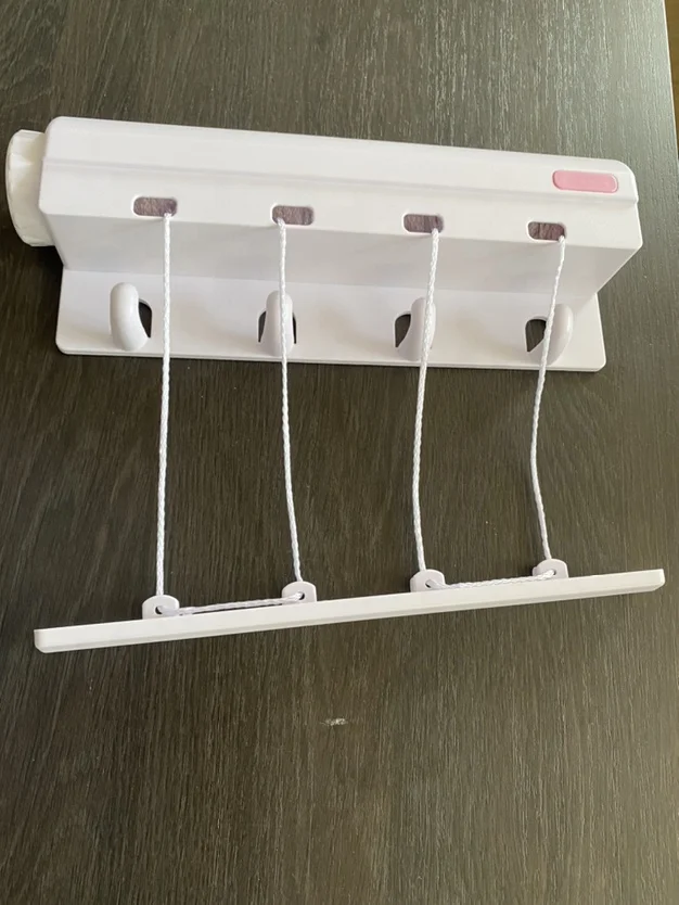 Hot selling  ABS 4 line retractable washing line clothesline for balcony clothes line with 4 hooks wall mounted