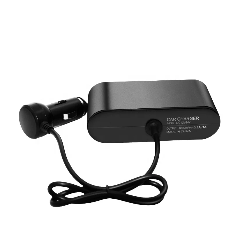 
3 Way Auto Sockets Metal 5V 3.1A 2 Ports USB Car Charger Cigarette Lighter Socket Splitter 