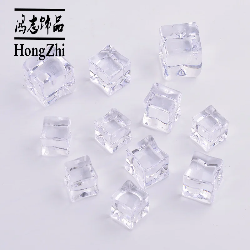 Оптовая продажа с завода Hongzhi прозрачные пластиковые бусины акриловые кубики льда для аксессуаров бара