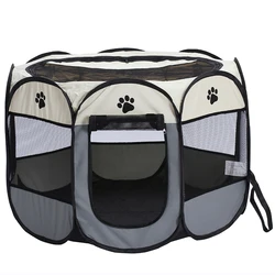 Portable Foldable Pet Playpen Carrying Case Indoor Outdoor Use Water resistant Removable shade Cover Dogs Cats