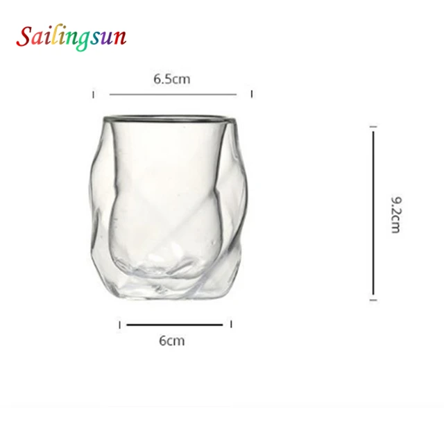 new design funny twisted design handmade pyrex double wall glass coffee cup