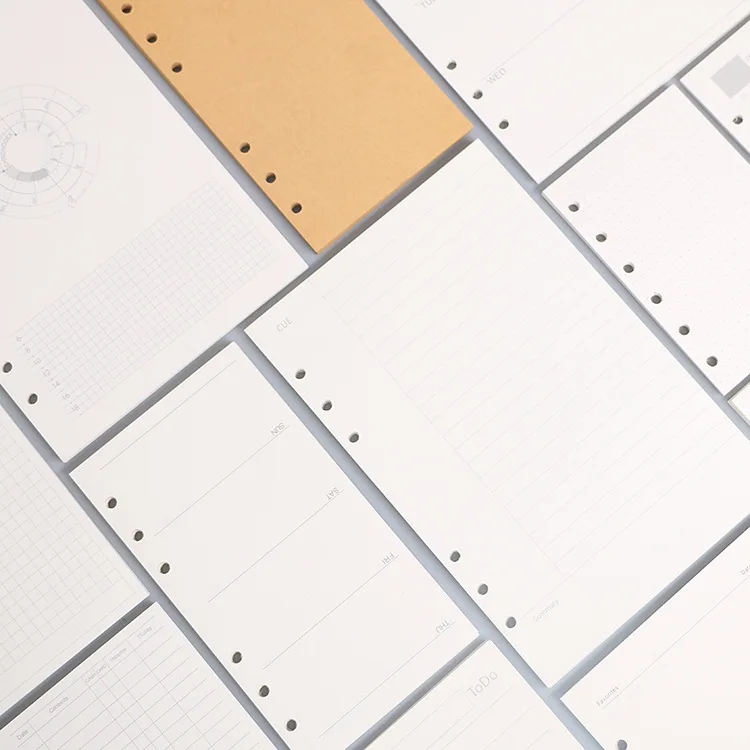 A6 Paper Refill  Journal Refills 6-Holes Inserts Journals   Notebook Refills 45 Sheets