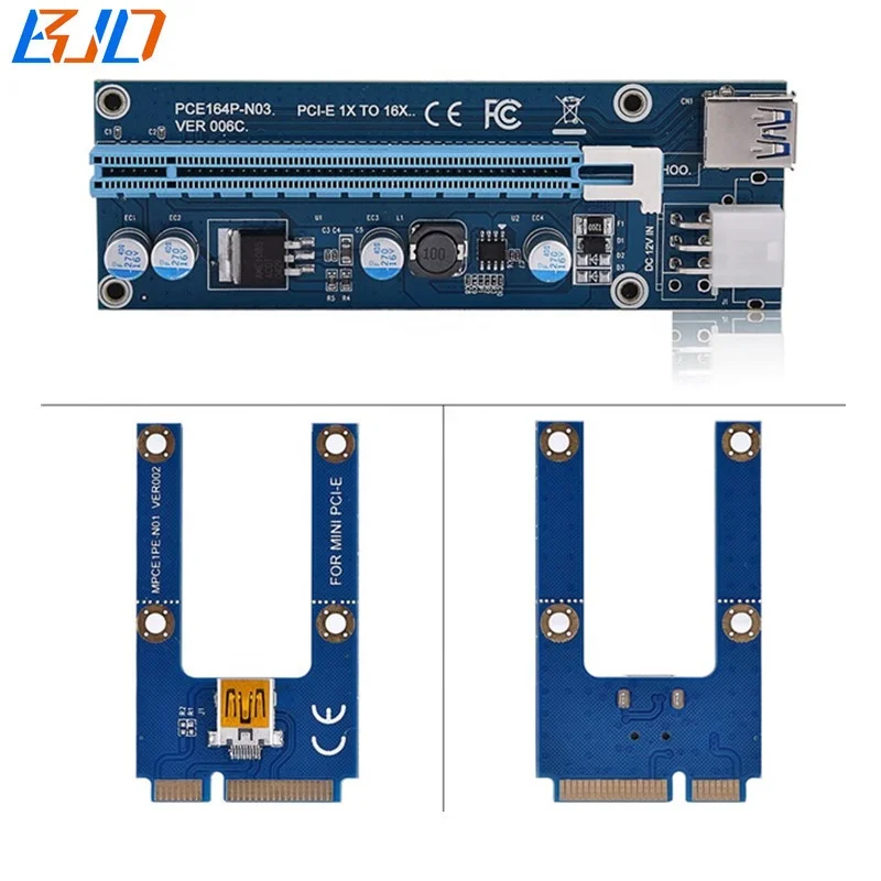 Переходник PCI-E 16X на X1 Mini PCIe MPCIe GPU для видеокарты 0 6 м USB-кабель в
