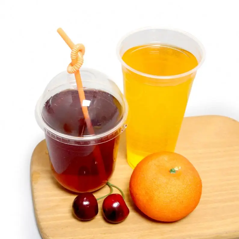 Customized Logo 90 Caliber Matt Pp Hard Slim Cup Disposable Plastic Frosted Pp Injection Cups 500Ml /700 Ml With Lid Plug