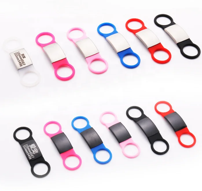 Custom Laser Logo Various Colors Silicone Slide On Dog Tag Blank Stainless Steel Pet Id Dog Tag For Pet