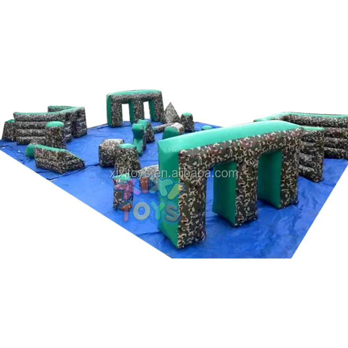 M shape air bunker, adults team building sport games inflatable paintball bunkers