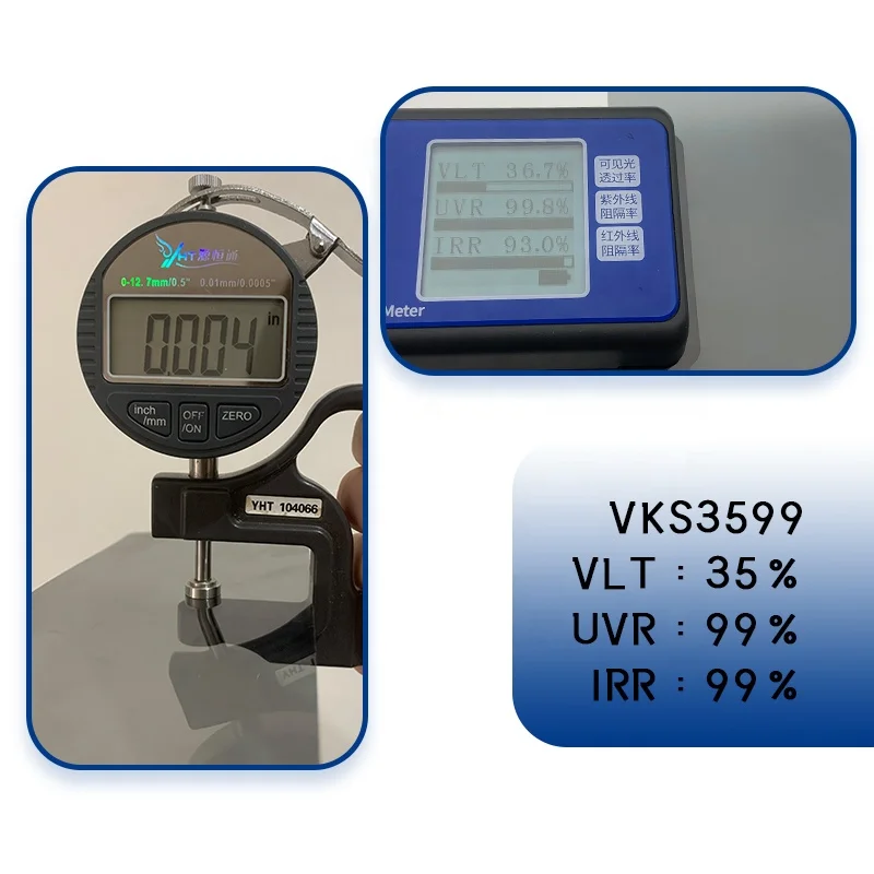 Декоративная Тонировочная нано-керамическая пленка VKS3599 для окон автомобиля Высокая теплоотдача раздражение 35% водостойкая самоклеящаяся