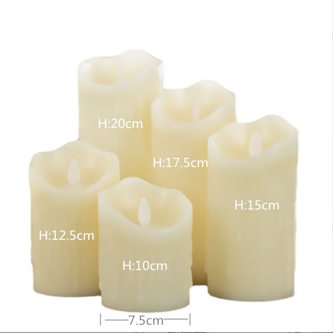 D7.5cm simulation teardrop electronic candle household smokeless lighting flame swing LED candle