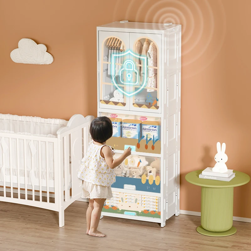 Modern minimalist style baby plastic drawer wardrobe plastic foldable environmentally friendly baby wardrobe