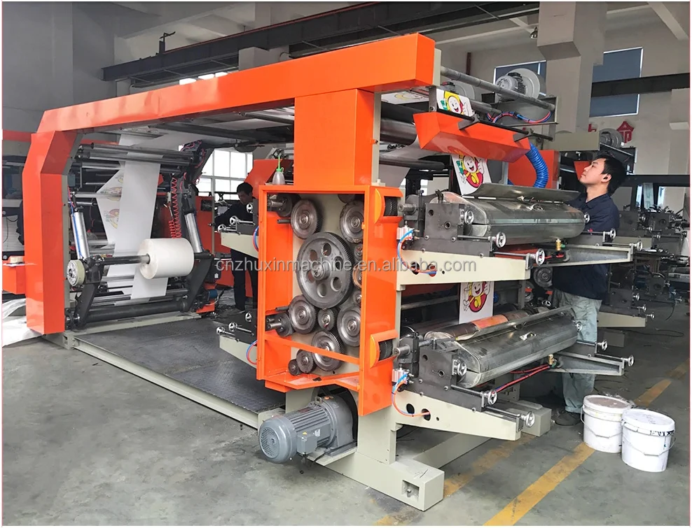 Zhuxin Timing Belt 6 Color Flexographic Printing Machine