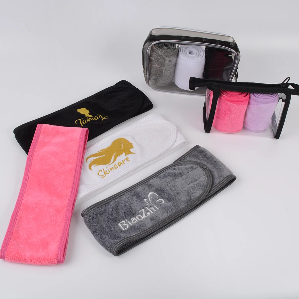 High Quality Women Custom Logo Soft Terry Towel Spa Make Up Skin Care Headband