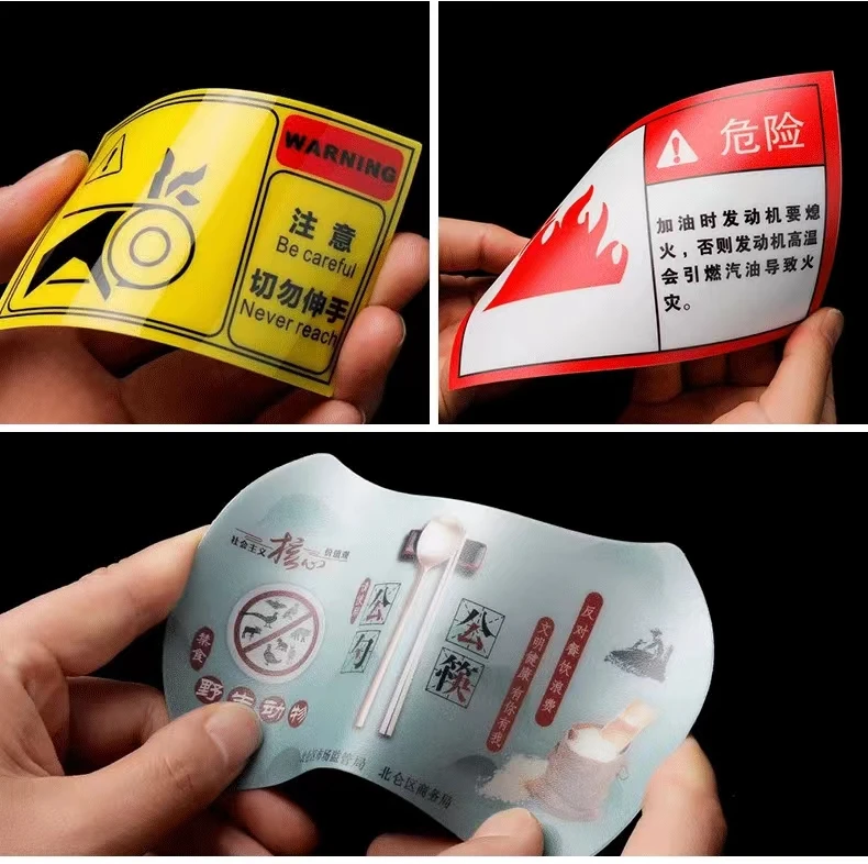 custom printing heat resistant anti-UV waterproof caution labels pipe stickers warning sticker for outdoor pipe