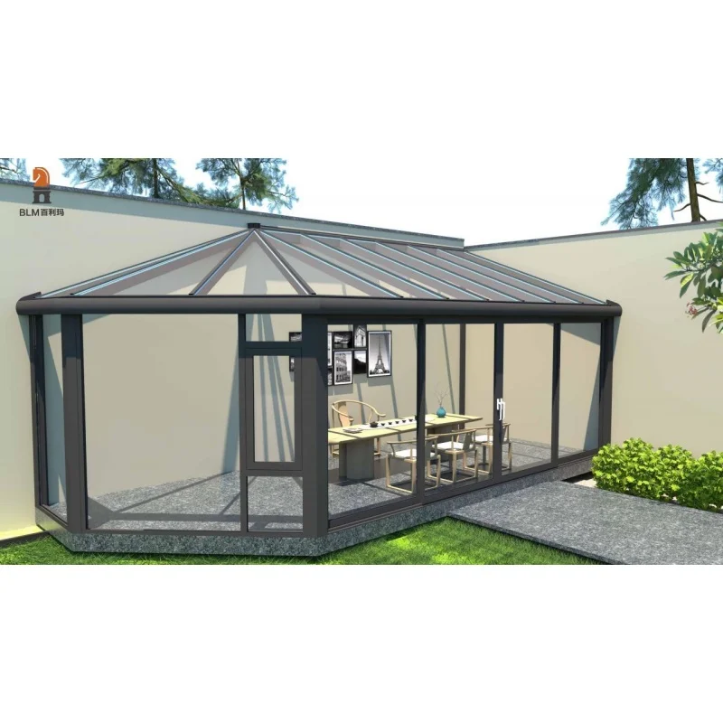 Modern French Design Small 4 Season Glass Room Winter Garden House Aluminum Sunroom With For Outdoor Backyard