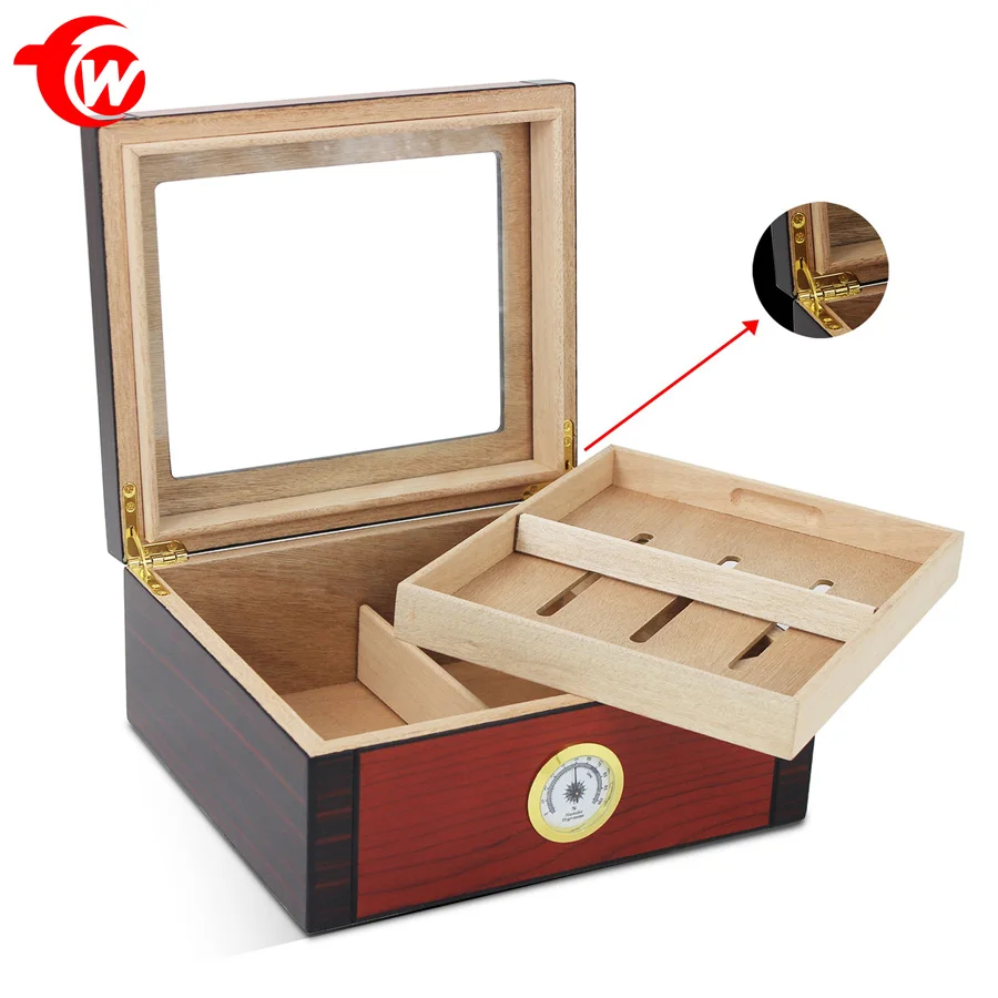 Wood Cigar Showcase Rack Display Humidors Luxury Large Capacity High Quality Humidifier Cigar Cabinet
