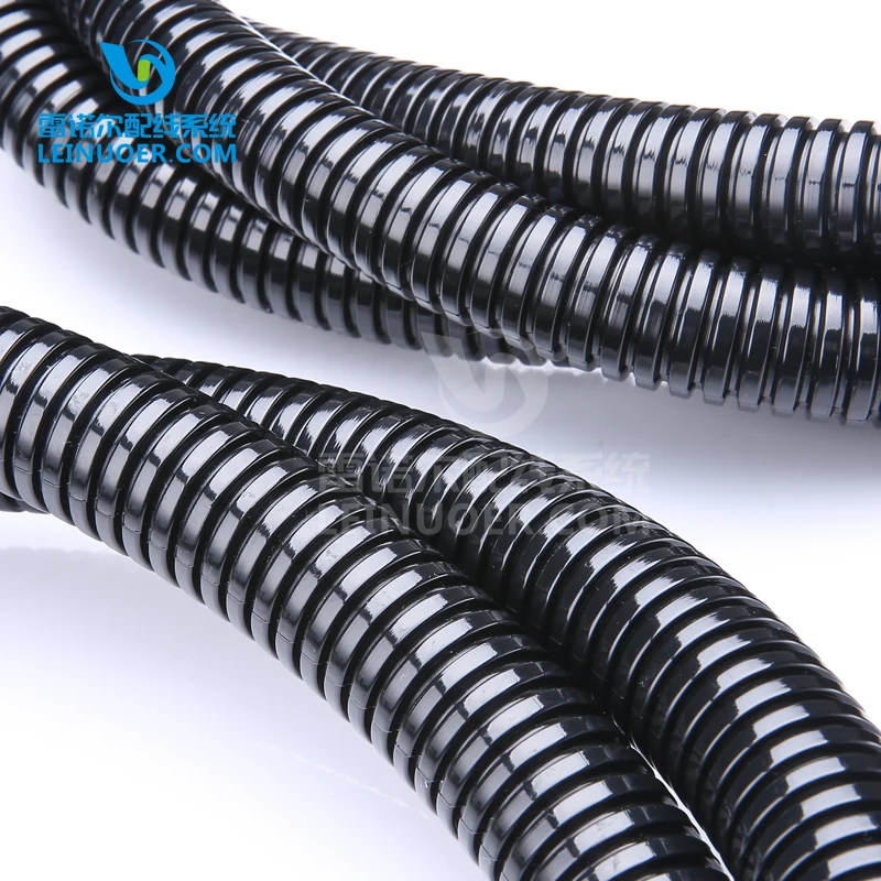 Fine wave Black Colour Outer Diameter 21.2mm 1/2' inch  PA6 Polyamide nylon flexible flex conduit tube pipe  plastic hose