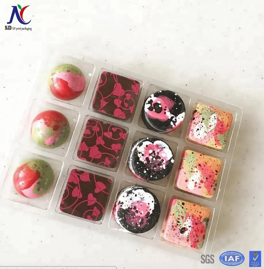 square and  heart shape blister for cupcake cake  packaging plastic food tray take away food container for  chocolate candy  set