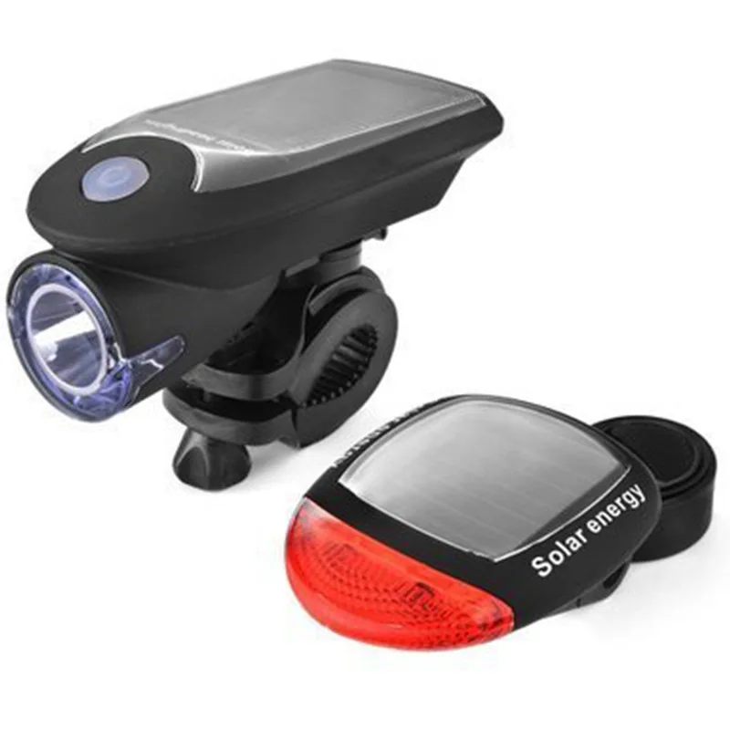 
Waterproof USB Charging 360 Degree Rotating Bicycle Solar Front Lamp Tail Lamp Set 
