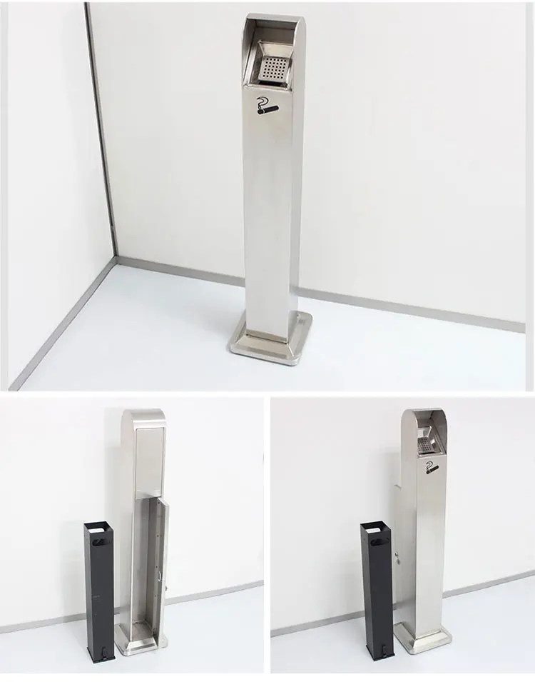 Hot Sale Ash Barrel Waste Can Metal Garbage Can Hotel Lobby Dustbin Metal Round luxury custom ashtray stainless steels