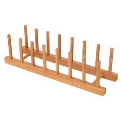Plate Holder Dish Rack for Kitchen Eco-friendly Bamboo Wholesale Customized Shrink Wrap Sustainable Kitchen Stand 32MM 1000PCS