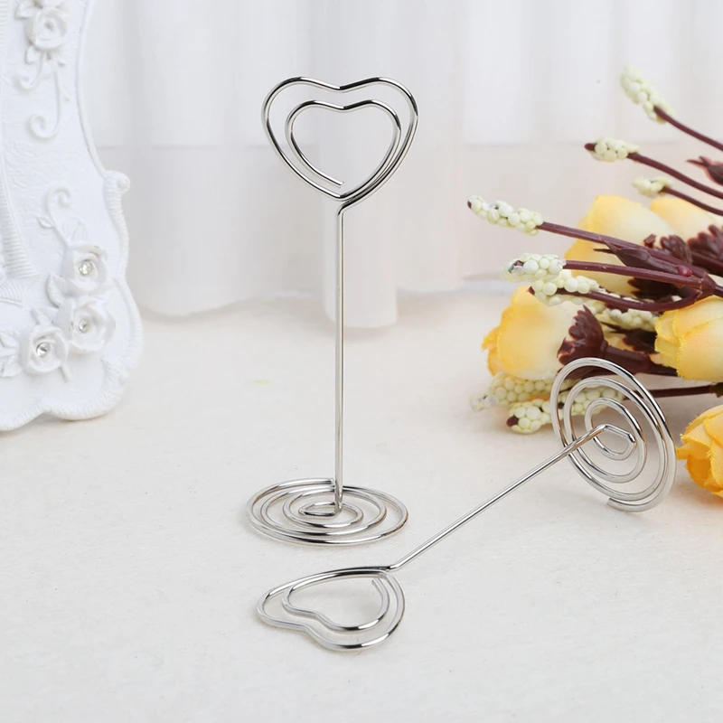 Wholesale Wedding Favors Place Card Holder Round Heart Star Shape Number Stand Table Photo Memo Number Alloy Name Clips