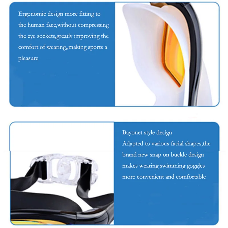 Adult Competition Fashionable Sports Swimming Goggles Myopic lens Anti Fog  Silicone Swim Goggles