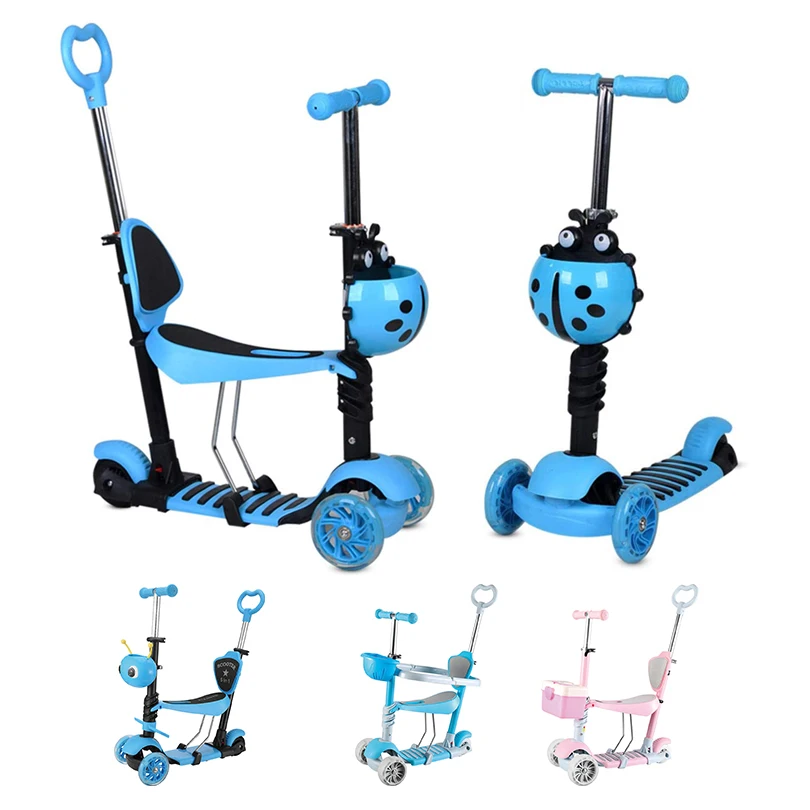 Multi-fuction 5in1Kids Scooters 3 Wheel Kick Play Kids Cart Skate Boards With Seat For Sale