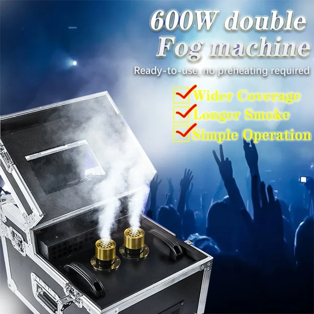 Stage Equipment Double Pipes Fog Machine 600W DMX Hazer Smoke Dual Haze Fog Machine For Bar
