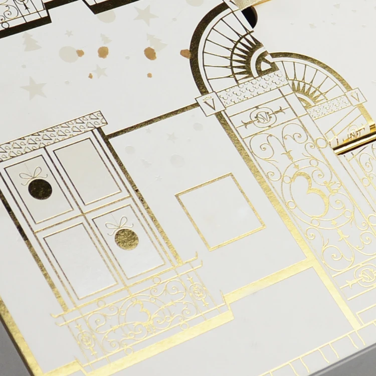 guangzhou city factory gold shiny custom logo design reliable luxury Ramadan gift box packaging advent calendar for perfume