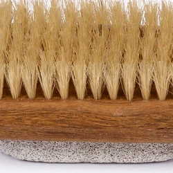 Производитель, Тиковая деревянная бамбуковая ручка, Массажная душевая отшелушивающая щетина кабана с пемзой, щетка для ванны