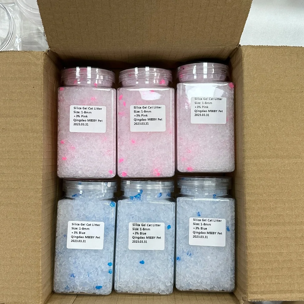 Factory Direct sales 1-8mm Silica Gel Cat Litter Highly Absorbent Dust-Free Strong Odor Control Ability OEM Silica Cat Litter