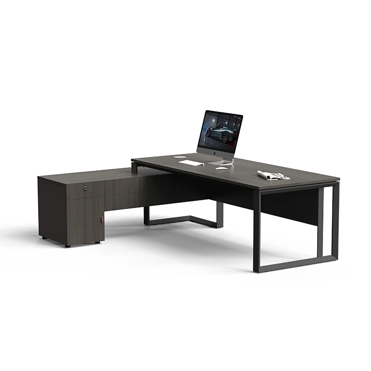 L Shaped Mdf Modern Working Office Furniture Dubai Executive Office Desks With Drawer