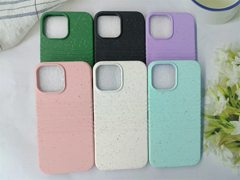 Eco-Friendly Wheat Straw 100% biodegradable phone case for i phone 14 13 pro max