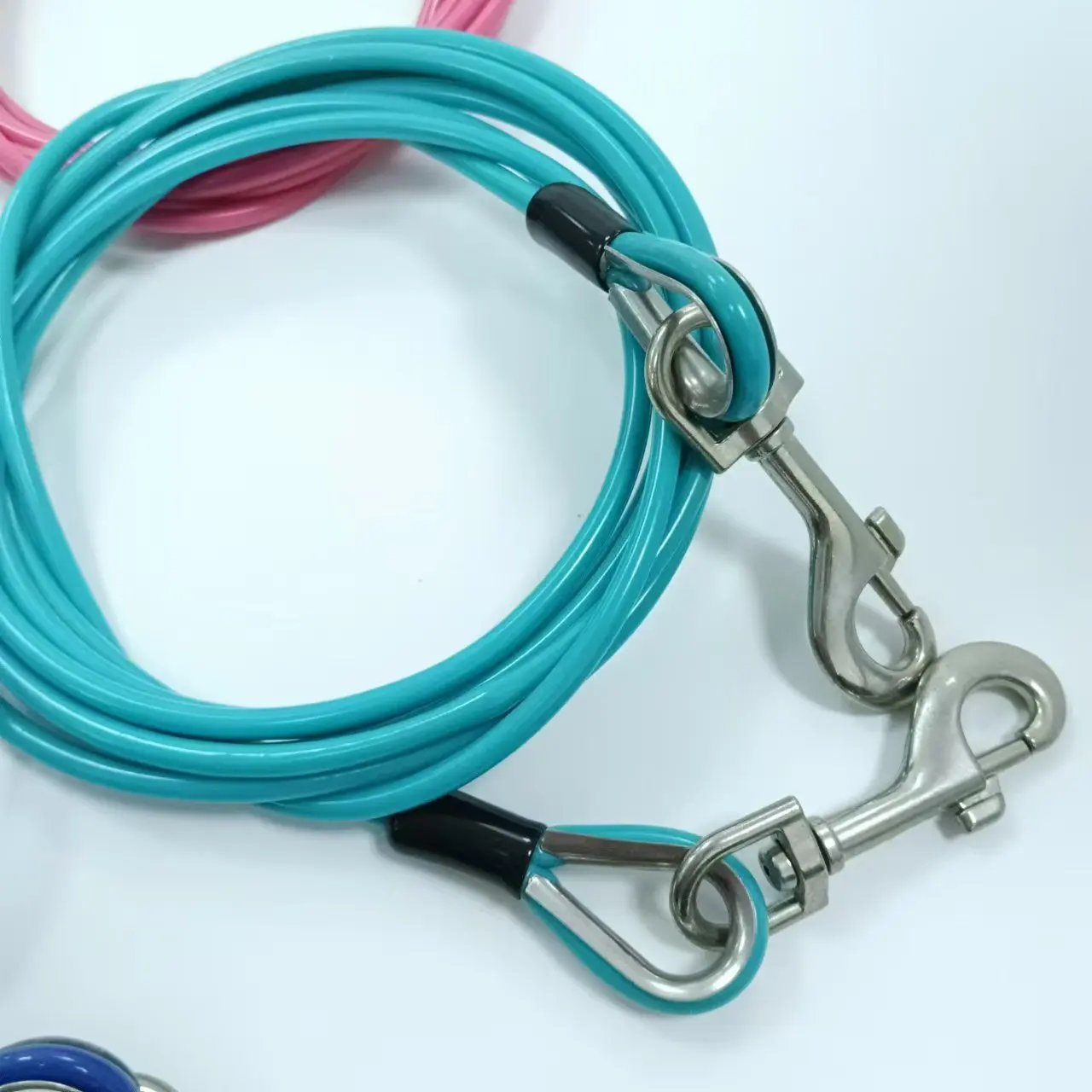 Hot sell PCV coating galvanized wire rope pet harness custom luxury adjustable pet leash lead leash dog